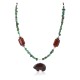 .925 Sterling Silver Certified Authentic Navajo Natural Turquoise Red Jasper Heishi Native American Necklace 750226-6