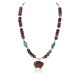 .925 Sterling Silver Certified Authentic Navajo Natural Turquoise Red Jasper Heishi Native American Necklace 750230-3