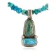 .925 Sterling Silver Certified Authentic Navajo Turquoise Native American Necklace 14476-6-15393 .925 Sterling Silver Certified Authentic Navajo Turquoise Native American Necklace 14476-6-15393