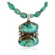 .925 Sterling Silver Certified Authentic Navajo Turquoise Native American Necklace 14566-5-15338