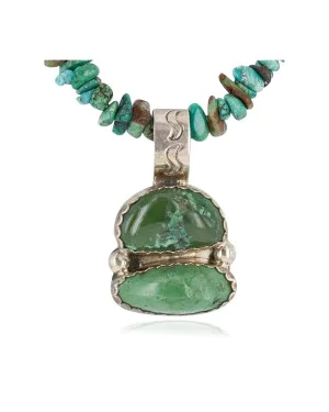 .925 Sterling Silver Navajo Turquoise Necklace 740111-15929-10