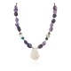 .925 Sterling Silver Certified Authentic Navajo White Howlite Amethyst Hematite Native American Necklace 750232-3