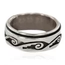 925 Sterling Silver Handmade Certified Authentic Hopi Native American Spinning Ring  16566