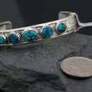 .925 Sterling Silver Handmade Certified Authentic Mountain Navajo Turquoise Native American Bracelet 371286869503
