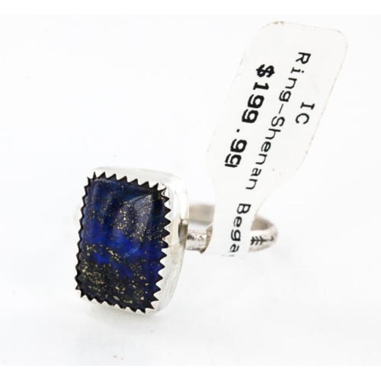 .925 Sterling Silver Handmade Certified Authentic Navajo Arrowhead Lapis Lazuli Native American Ring  390839618670