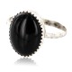 .925 Sterling Silver Handmade Certified Authentic Navajo Natural Black Onyx Native American Ring  390839428465