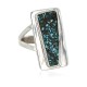 925 Sterling Silver Handmade Certified Authentic Navajo Natural Chips Turquoise Native American Ring  24427-2