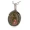 .925 Sterling Silver Handmade Certified Authentic Navajo Natural Jasper Native American Necklace 12903