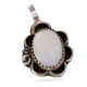 .925 Sterling Silver Handmade Certified Authentic Navajo Natural Mother of Pearl Native American Pendant 16088-11
