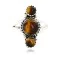 .925 Sterling Silver Handmade Certified Authentic Navajo Natural Tigers Eye Native American Ring  12831-5