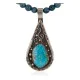 .925 Sterling Silver Handmade Certified Authentic Navajo Natural Turquoise Blue Quartz Native American Necklace 15042-15965 .925 Sterling Silver Handmade Certified Authentic Navajo Natural Turquoise Blue Quartz Native American Necklace 15042-15965