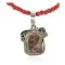 .925 Sterling Silver Handmade Certified Authentic Navajo Natural Turquoise Coral Native American Necklace 12816-16083