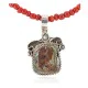.925 Sterling Silver Handmade Certified Authentic Navajo Natural Turquoise Coral Native American Necklace 12816-16083 .925 Sterling Silver Handmade Certified Authentic Navajo Natural Turquoise Coral Native American Necklace 12816-16083