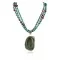 .925 Sterling Silver Handmade Certified Authentic Navajo Natural Turquoise Coral Native American Necklace 14984-15777