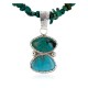 .925 Sterling Silver Handmade Certified Authentic Navajo Natural Turquoise Coral Native American Necklace 24411-6-16075-4