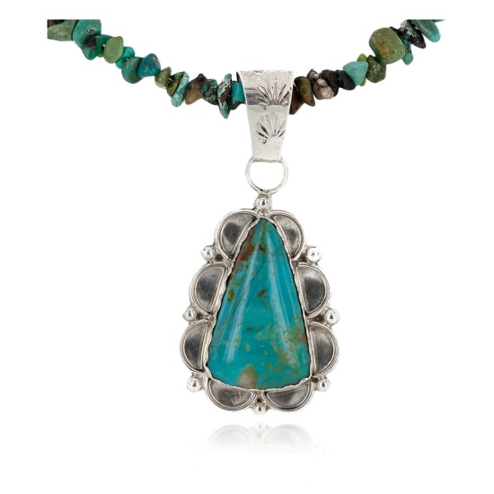 .925 Sterling Silver Handmade Certified Authentic Navajo Natural Turquoise Coral Native American Necklace 24415-5-14820 .925 Sterling Silver Handmade Certified Authentic Navajo Natural Turquoise Coral Native American Necklace 24415-5-14820