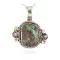 .925 Sterling Silver Handmade Certified Authentic Navajo Natural Turquoise Native American Necklace 12816-2