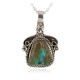 .925 Sterling Silver Handmade Certified Authentic Navajo Natural Turquoise Native American Necklace  12816
