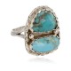 .925 Sterling Silver Handmade Certified Authentic Navajo Natural Turquoise Native American Ring 1 17002-3