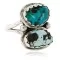 .925 Sterling Silver Handmade Navajo Natural Turquoise Ring 16982-3