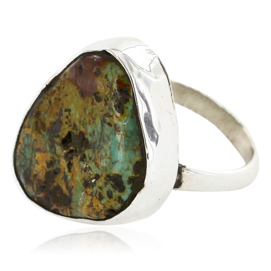 .925 Sterling Silver Handmade Certified Authentic Navajo Natural Turquoise Native American Ring 16994-1 .925 Sterling Silver Handmade Certified Authentic Navajo Natural Turquoise Native American Ring 16994-1