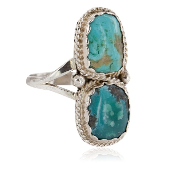 .925 Sterling Silver Handmade Certified Authentic Navajo Natural Turquoise Native American Ring 17002-7 .925 Sterling Silver Handmade Certified Authentic Navajo Natural Turquoise Native American Ring 17002-7
