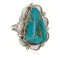 .925 Sterling Silver Handmade Certified Authentic Navajo Natural Turquoise Native American Ring  17003-2