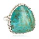 .925 Sterling Silver Handmade Certified Authentic Navajo Natural Turquoise Native American Ring 18188-4