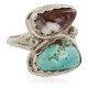 .925 Sterling Silver Handmade Certified Authentic Navajo Natural Turquoise Purple Spiny Oyster Native American Ring  16982-4