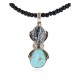 .925 Sterling Silver Handmade Certified Authentic Navajo Natural Turquoise Snowflake stone Black Onyx Native American Necklace 14124-19-16083-3 .925 Sterling Silver Handmade Certified Authentic Navajo Natural Turquoise Snowflake stone Black Onyx Native American Necklace 14124-19-16083-3