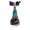 .925 Sterling Silver Handmade Certified Authentic Navajo Natural Turquoise Spiny Oyster Amethyst Native American Necklace 15909-15909-1