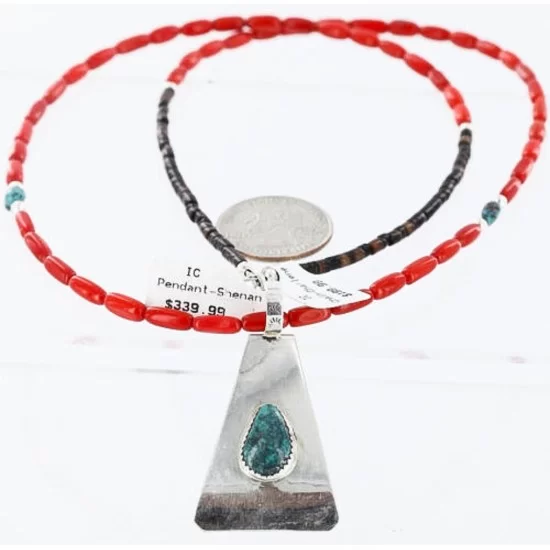 .925 Sterling Silver Handmade Certified Authentic Navajo SPIDER WEB Turquoise and CORAL Native American Necklace 371058533600 .925 Sterling Silver Handmade Certified Authentic Navajo SPIDER WEB Turquoise and CORAL Native American Necklace 371058533600