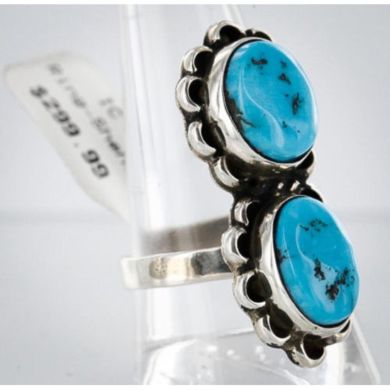 .925 Sterling Silver Handmade Certified Authentic Navajo Turquoise Adjustable Native American Ring  390839364273