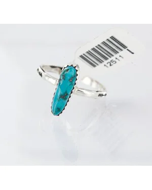 .925 Sterling Silver Handmade Certified Authentic Navajo Turquoise Arrow Native American Ring  371046469273