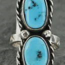 .925 Sterling Silver Handmade Certified Authentic Navajo Turquoise Native American Ring  370922333897