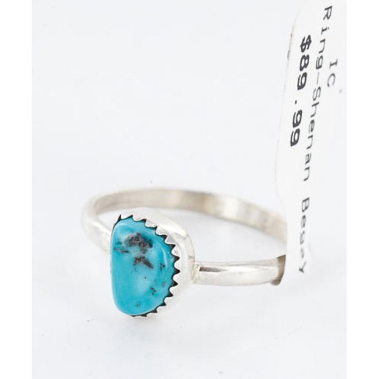 .925 Sterling Silver Handmade Certified Authentic Navajo Turquoise Native American Ring  371017528161