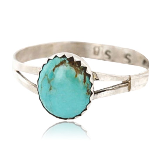.925 Sterling Silver Handmade Certified Authentic Navajo Turquoise Native American Ring  371060558525