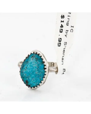 .925 Sterling Silver Handmade Certified Authentic Navajo Turquoise Native American Ring  371061174395