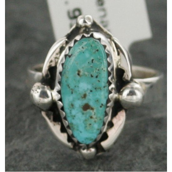 .925 Sterling Silver Handmade Certified Authentic Navajo Turquoise Native American Ring  390683030780