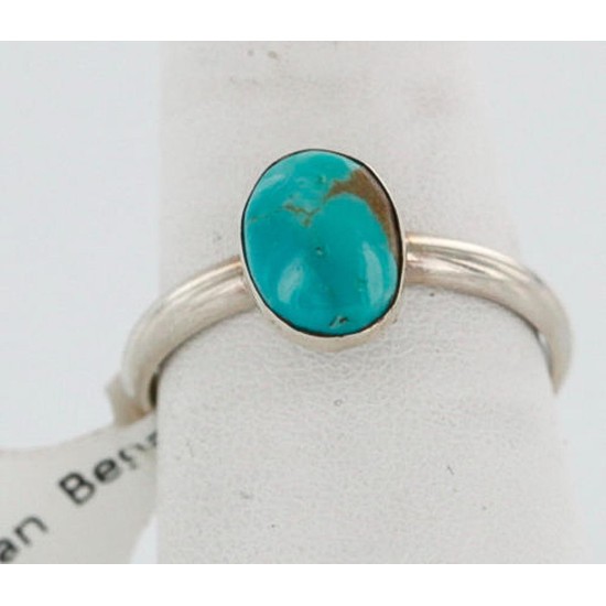 .925 Sterling Silver Handmade Certified Authentic Navajo Turquoise Native American Ring  390744975105