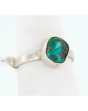.925 Sterling Silver Handmade Certified Authentic Navajo Turquoise Native American Ring  390746022622
