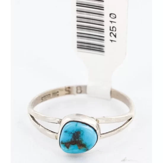 .925 Sterling Silver Handmade Certified Authentic Navajo Turquoise Native American Ring  390788988640