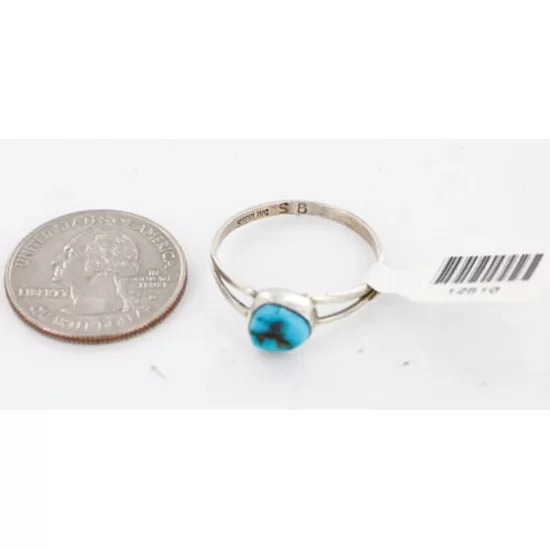 .925 Sterling Silver Handmade Certified Authentic Navajo Turquoise Native American Ring  390788988640