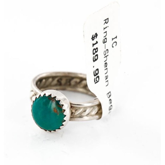 .925 Sterling Silver Handmade Certified Authentic Navajo Turquoise Native American Ring  390840303306