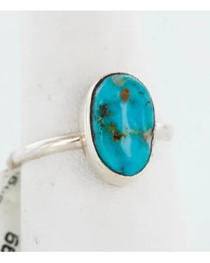 .925 Sterling Silver Handmade Certified Authentic NavajoONE MOUNTAIN Turquoise Native American Ring  390746147064