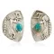.925 Sterling Silver Handmade KOKOPELI Certified Authentic Navajo Natural Turquoise Stud Native American Earrings 27177-1