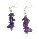 .925 Sterling Silver Hooks Certified Authentic Navajo Natural Amethyst Native American Dangle Earrings 18254-5