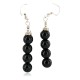 .925 Sterling Silver Hooks Certified Authentic Navajo Natural Black Onyx Native American Earrings 18290-1