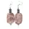 .925 Sterling Silver Hooks Certified Authentic Navajo Natural Hematite Jasper Native American Dangle Earrings 18252-5