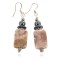 .925 Sterling Silver Hooks Certified Authentic Navajo Natural Jasper Hematite Native American Earrings 18286-7